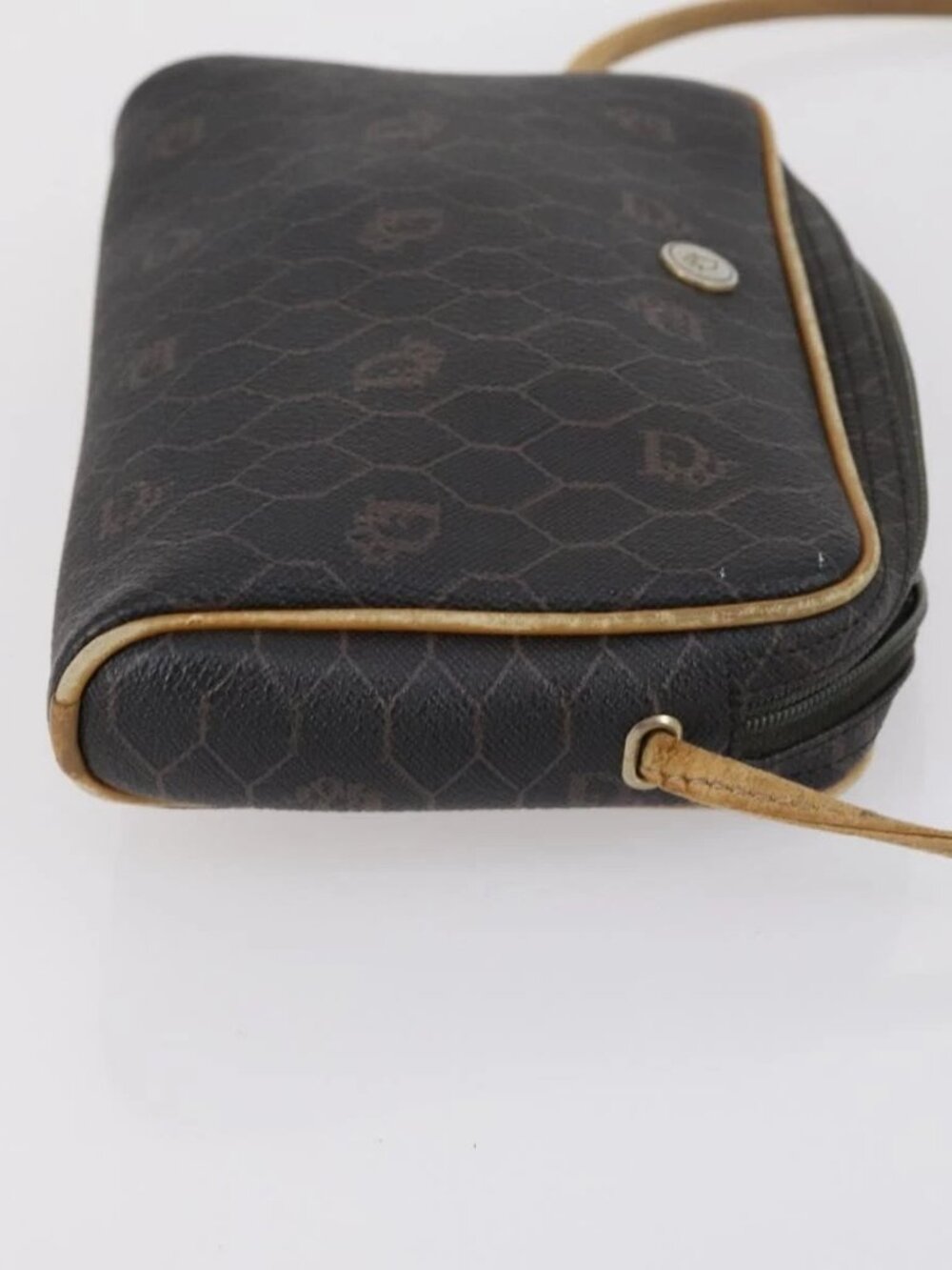 Christian Dior BOTTEGA VENETA Hand Bag Suede PVC 2 Set Brown Gold Auth bs30859 - Picture 8 of 16